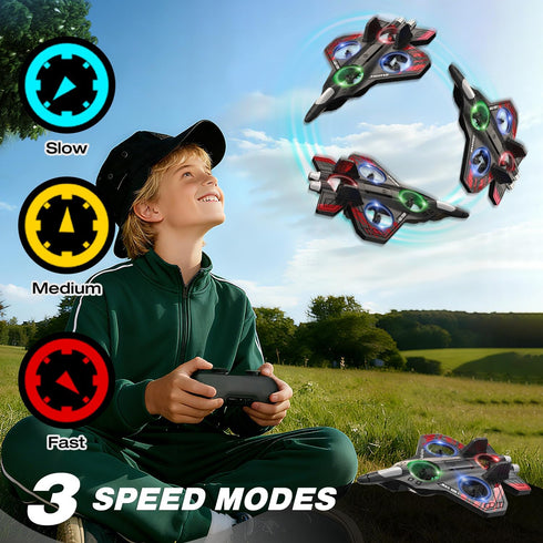 8-16, 360 8-12, Foam Remote Control Airplanes, RC Planes with Light, RC Airplane Fighter Jet for Kids Adults Flip