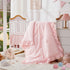 Set, 3-Piece Set Set Girl Crib Bedding Crib Comforter for Girls, Boho Ruffle Pink Nursery Bedding Include Crib