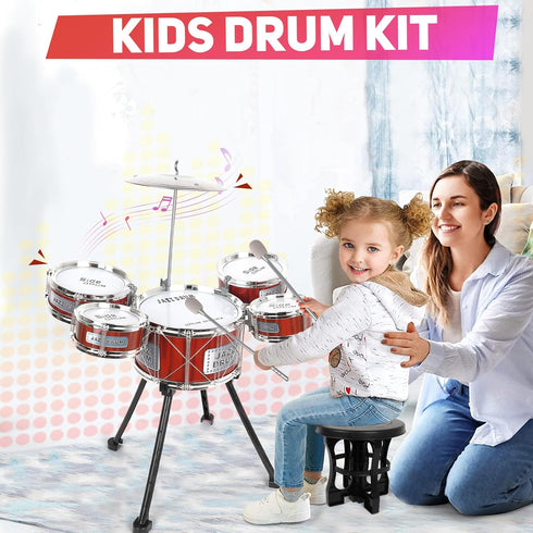 3-5 Set 5 3 4 5 4-6 Toy Drum Kit for Kids Toddler Rock Drum with Drums Musical Instrument Toys for Year Old Boys Girls