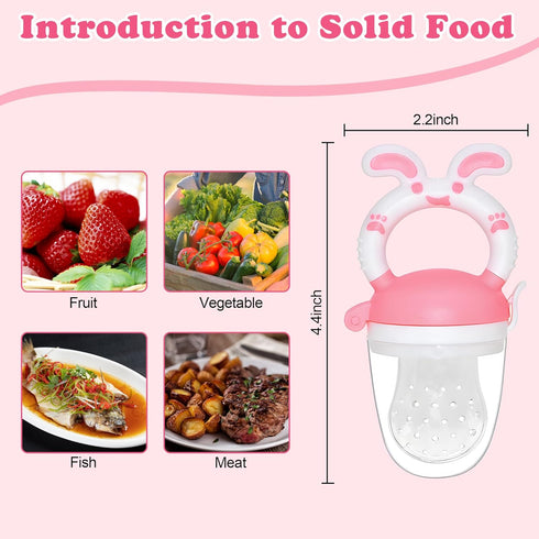 WAJIAYON Baby Fruit Feeder Pacifier | Infant Food Feeder Pacifier & Baby Food Dispensing Spoon | Mesh Fresh Fruit