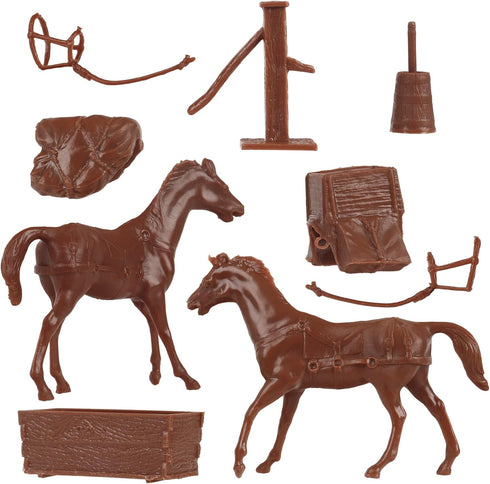 BMC Classic Marx Western Pack Horses Old West Cowboy Plastic Playset Accessories