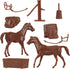 BMC Classic Marx Western Pack Horses Old West Cowboy Plastic Playset Accessories