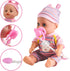deAO Baby Doll Set with 20 Pieces Accessories, Crib Bed, High Chair, and Stroller Play Set