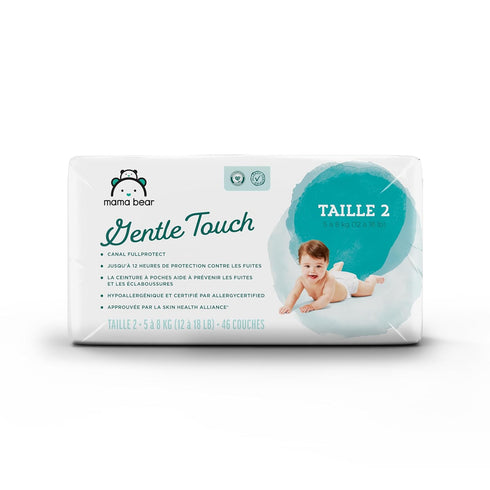 2, 46 Count Amazon Brand - Mama Bear Gentle Touch Diapers, Size