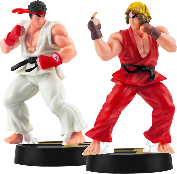 2PCS Solid PVC Street Fighter Hero Action Figure Set, 9.2cm