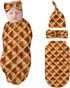Waffles Food Swaddle Blankets Newborn Receiving Blanket Baby Swaddle Wrap with Headband