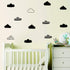 24 Pcs/Set Clouds Decal Vinyl Wall Sticker - Kids Room Nursery Decoration, Black Mural Art Decor for Bedroom