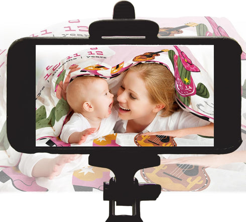 Cow Girl Baby Monthly Milestone Stuff for Newborn Photo Taken - Baby Age Blanket with 2 Frame