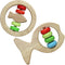 Wooden Fish Colorful Bead Rattle Set - Baby Teething Toy 2 Pack, Educational Toy for Toddlers & Preschoolers