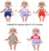 6 Sets 12-13" Inch Alive Doll Clothes & Accessories - Baby Doll Dresses, for in Girl Dolls