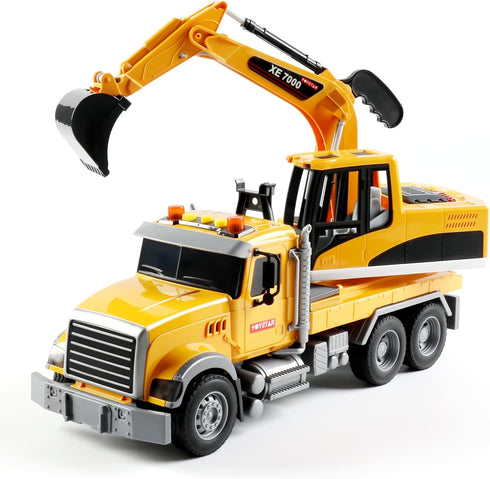 3 4 5 6 Dwi Dowellin Large Excavator Truck Toy for Year Old Boys,Truck Toy with Sound and Light