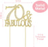 Premium Gold Metal 70 Cake Topper - 70 and Fabulous - 70th Birthday Party Sparkly Rhinestone Decoration, Set in Box