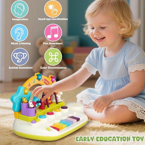 1+ 3+ Baby Piano Toys for Years Old Birthday Gifts Animal Light Up Musical Toy Music Toy Instruments Piano Keyboard Toy
