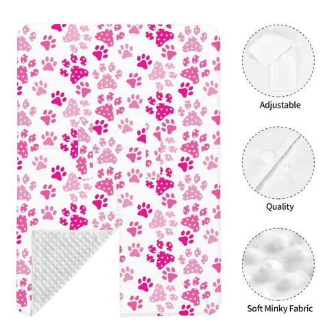 Hcpwzrf Dog Paw Print Heart Pink Baby Car Seat Cover & Nursing Cover - Breathable Stretch Multi-Use Cover