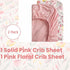 2 Pack 5228 SDIII Pink Floral Crib Sheets for Baby Girl Stretchy Microfiber Jersey Knit Pink Crib Sheets for Standard