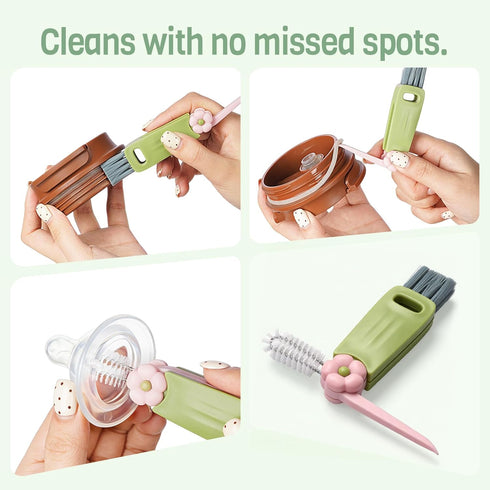 HOMCHEER 6 1 Set, Food-Grade Silicone Cleaning Brush Kit, in Cup Lid Cleaning Brush, Portable Bottle Brush Water Bottle
