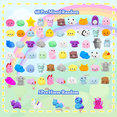 MEZHOBBY 120pcs Mochi Squishies Squishy Toy Party Favors for Kids Classroom Prize Mochi Squishy Mini Kawaii squishies