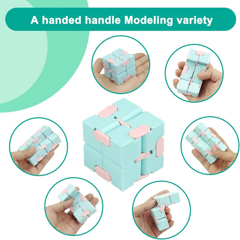 (4 Pack Infinitycube Fidget Toy Stress Relieving Fidgeting Game for Kids and Adults,Cute Pocket-Sized Unique Gadget