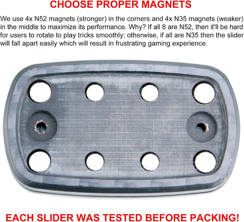 DFS-47 DjuiinoStar Silent Fidget Slider (Carbon Fiber + Glass Fiber), CNC Machined Free-Floating Push Slider, Addictive
