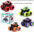 (4 Monster Truck Toys, Friction Powered Monster Trucks for Boys, Push and Go Vehicles Toy for Kids, Inertia Vehicle