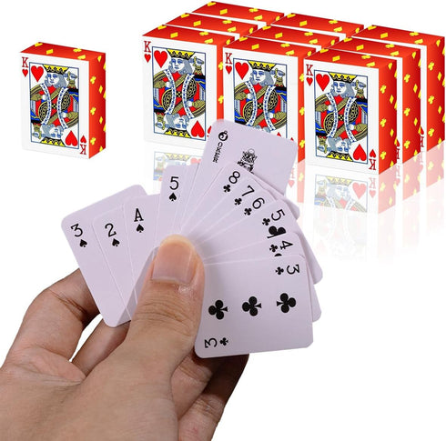 10 Pack, 1.65" Mini Playing Cards Mini Deck of Cards, Miniature Playing Cards with Great Novelty Gift, Party Favor