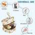PYBUG Honey Bear Round Pacifier Storage Case, Polyester & TPU Lined with Hook Buckle, Pacifier Container Box for Baby