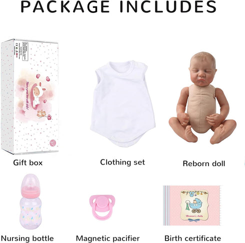 CHAREX 18 Inch Realistic Reborn Baby Doll, Levi Lifelike Silicone Soft Cloth Body, Gift for Kids 3+
