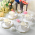36 Set Nuenen Color Your Own Tea Party Paper Cups with Handles Disposable Tea Cups and Saucers Plates DIY Coloring
