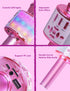 Amazmic Kids Karaoke Microphone with Lights, Birthday Gift for Girls and Boys Age 3-8 (Light Pink)