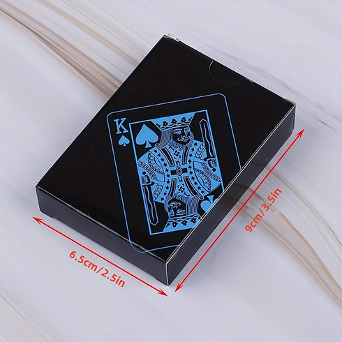 SFALCI 1pc Waterproof Plastic Poker Playing Cards PET Table Games Halloween/Thanksgiving Day (Blue x Silver)