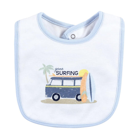 Hudson Baby Unisex Cotton Bibs - Gone Surfing Design