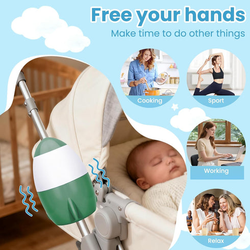 TUWEIPAIKE 5-Speed Settings 40-Minute Hands-Free Rocker with and Timer, Baby Stroller Vibrating Soothing Device Gently