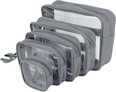 5 Piece Diaper Bag Organizer Pouch Set, Clear with Straps and Pacifier
