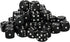 Black with White Dice Block, 12mm D6, Pack of 36