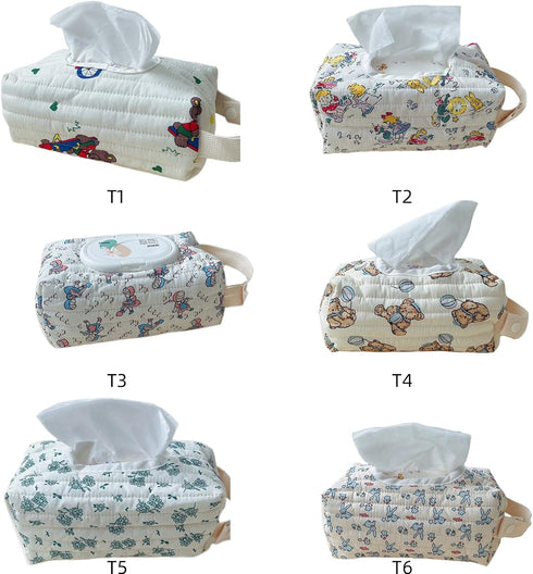 FeiYeup Baby Wipes Dispenser Quilted Wipe Holder Wipes Case Printed Pattern Wipes Box Keep Wipes Wet Wipe Container