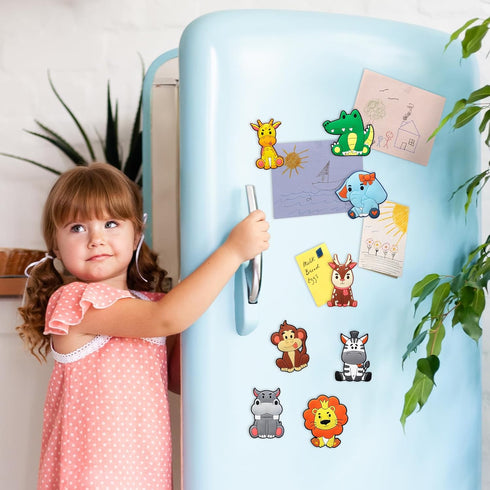 Animal Fridge Magnets for Toddlers, Educational Refrigerator Magnets for Kids, Cute Cartoon Animals Gift for Fridge