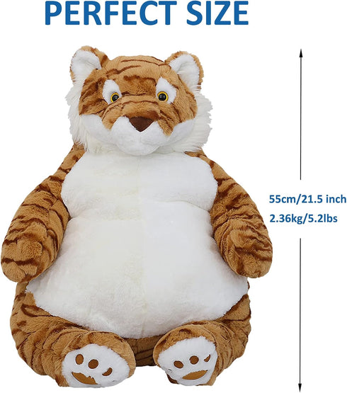 ronivia 21.5" 5.2 lbs Tiger Weighted Stuffed Animals, Weighted Tiger Plush Large Weighted Plush Animal Toy Pillow Gifts