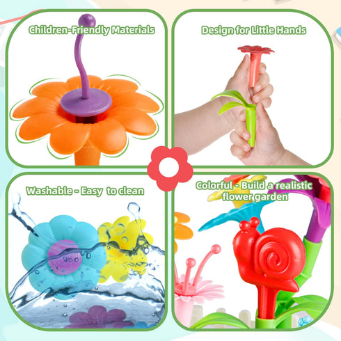 3 4 5 6 Set, 3-6 Flower Garden Building Toys for Toddler Girls - Stem Toys for Year Old Kids Preschool Learning