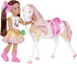 14-Inch Set 3+ Glitter Girls Toy Horse Bonnie Pink Mane & Tail with Silver Hair Tinsels Removable Saddle, Floral