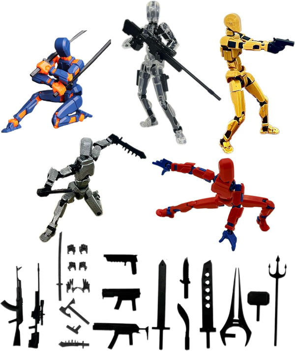 (Assembly Completed) 5 Packs Dummy13 Action Figure Set, 3D Printed ActionFigure Toy