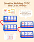 Gamenote Word Building Desktop Pocket Chart - CVCC & CCVC Word Phonics GameSight Words Flash Cards Kindergarten