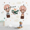 Yovkky Hot Air Balloon Airplane Wall Decals Stickers, Cute Animals Aircraft Lion