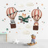 Yovkky Hot Air Balloon Airplane Wall Decals Stickers, Cute Animals Aircraft Lion