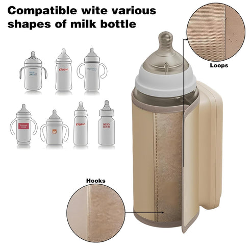 Portable Bottle Warmer for Travel, Fast Warming, Waterless Milk Warming with Battery-Powered for Home Outdoor