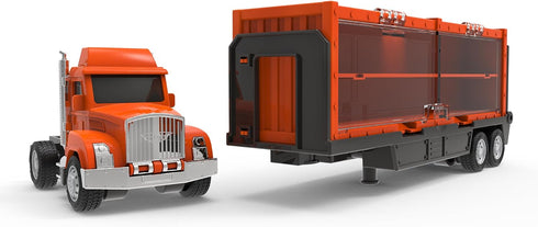 Driven by Battat Car Carrier Toy Truck - Detachable Trailer, Container & Vehicle Launcher for Kids 3+
