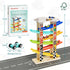 1-3 6 1 1 TOP Bright Wooden Race Track Car Ramp Toys for Toddlers Years Old with Mini Cars, Car Garage & Extra Bridges