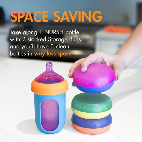 3 Count Boon Nursh Storage Buns - Baby Bottle Organizer & Storage - Holds Bottles, Pouches, Nipples & Pacifiers - Color