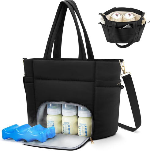 Adworte Wearable Breast Pump Bag for Working Mom, Breastmilk Cooler Tote Bag with