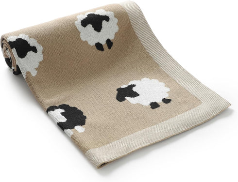 Neiwech Baby Swaddle Blanket Boy Girl Cotton Knit Soft Cozy Lightweight Receiving Crib