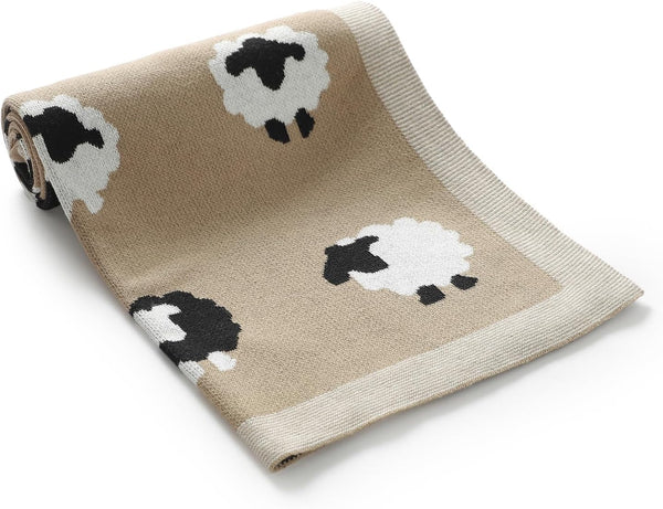 Neiwech Baby Swaddle Blanket Boy Girl Cotton Knit Soft Cozy Lightweight Receiving Crib